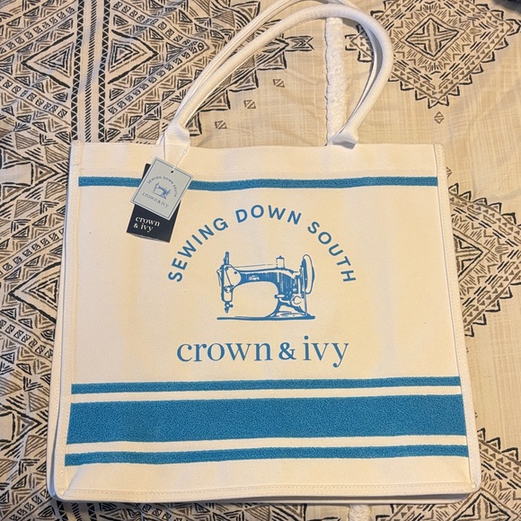 crown & ivy Handbags - NWT crown & ivy x Sewing Down South Beach Tote